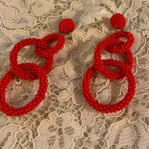Deepa Gurnani Ember Earrings Red